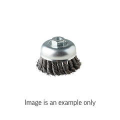 Union Cup Brush Twist Knot 316 Stainless Steel 0.5mm Wire x 75mm Dia M14 Carded