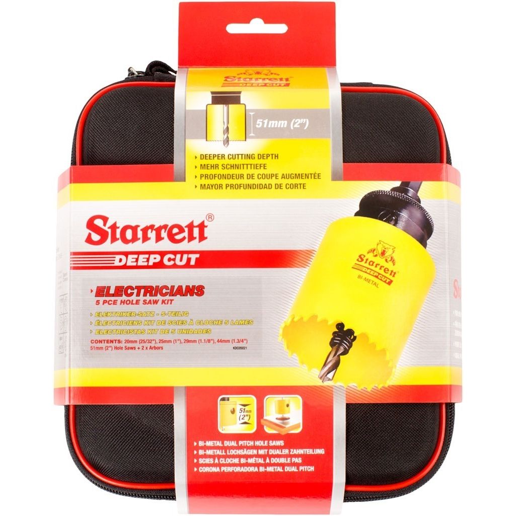 Starrett - Bi-Metal Deep Cut 5 Pc Electricians Kit | KDC05021