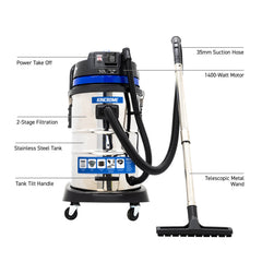 Kincrome - 240V Wet & Dry Workshop Vacuum 50L / 1400W | KP704