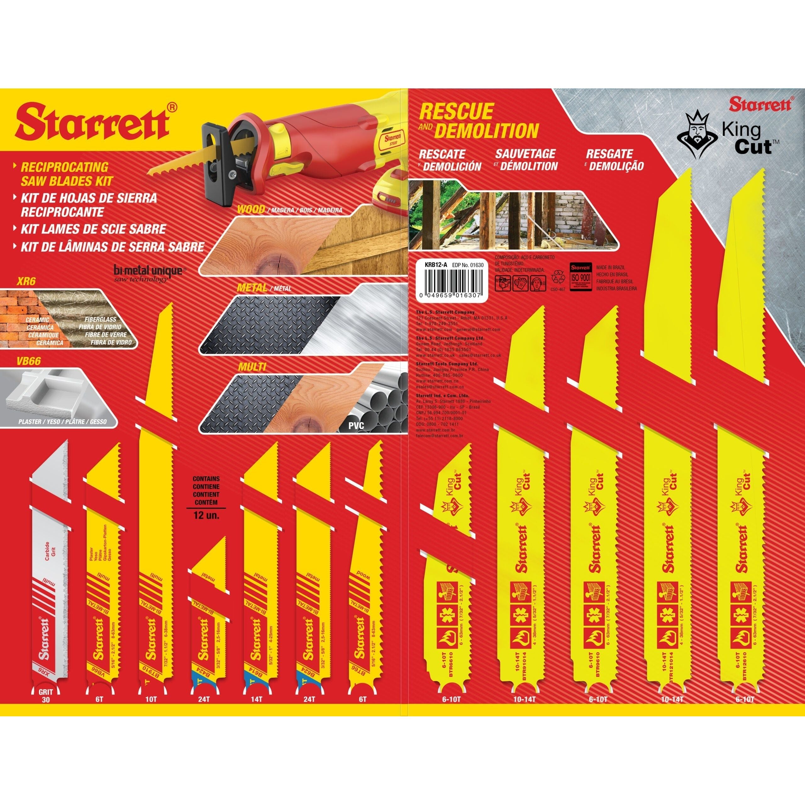 Starrett - Reciprocating Saw Blade Kit | KRB12-A