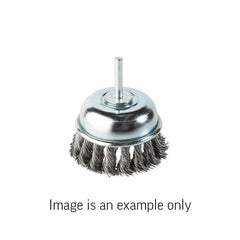 Union - Cup Brush Twist Knot 6mm Spindle Mount High Carbon Steel 0.4mm Wire x 75mm Dia Carded | KSC-30 4536332