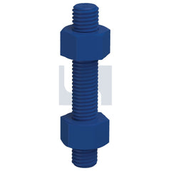 Hobsons - 1-1/8" x 375" - Xylan Blue A194 Gr B7+2h Un8 Stud Bolt & Nut Kit | KSPB7BU1120375