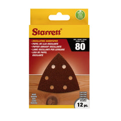 Starrett - Sanding Sheet Set 93mm 80 Grit (12 Pack) | KSSO-08P00-12
