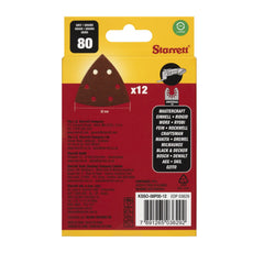 Starrett - Sanding Sheet Set 93mm 80 Grit (12 Pack) | KSSO-08P00-12