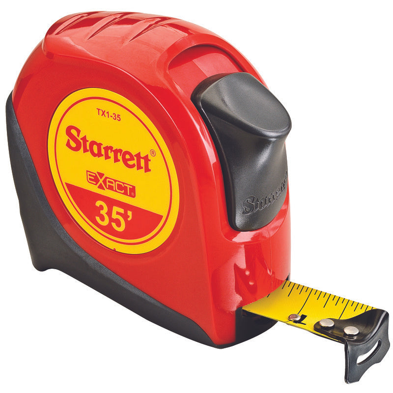 Starrett - Exact 1" X 35' English Pocket Tape, Graduated In 1/16" | KTX1-35-N