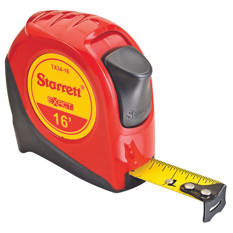 Starrett - Exact 3/4" X 16' English Pocket Tape, Graduated In Inches | KTX34-16-N