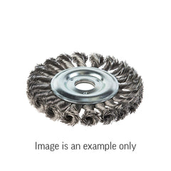 Union - Wheel Brush Twist Knot High Carbon Steel 0.5mm Wire x 125mm Dia x 22mm Bore - Carded