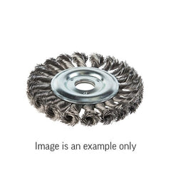 Union Wheel Brush Twist Knot High Carbon Steel 0.5mm Wire x 150mm Dia x 25mm Bore - Carded