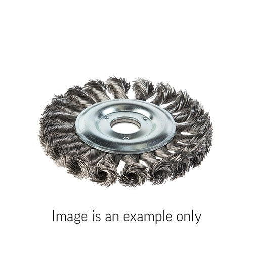 Union Wheel Brush Twist Knot High Carbon Steel 0.5mm Wire x 200mm Dia x 22mm Bore - Carded
