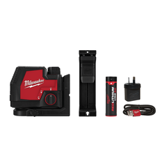 Milwaukee - REDLITHIUM™ USB Rechargeable Cross Line Laser Kit (1x 3.0Ah, Case) | L4CLL-301C