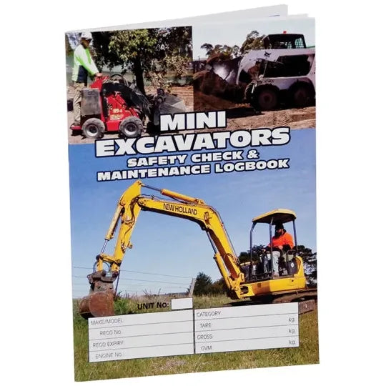Uniform Safety Signs - Mini Excavators Logbook - A5 Size | LB109