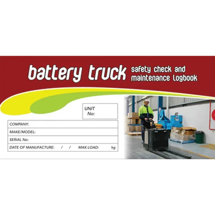 Uniform Safety Signs - Log Book - Battery Truck Safety Check Logbook A5 | LB118