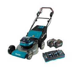 Makita Tools - 40V Max Brushless Self-Propelled 534mm Lawn Mower Kit - Includes 2 x 8.0Ah Batteries & Dual Port Rapid Charger | LM002GL201