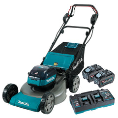 Makita Tools - 40V Max Brushless Self-Propelled 534mm Lawn Mower Kit - Includes 2 x 5.0Ah Batteries & Dual Port Rapid Charger | LM002GT203