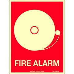 Uniform Safety Signs - 180x240mm - Self Adhesive - Luminous - Fire Alarm (With Picto) | LU706DA