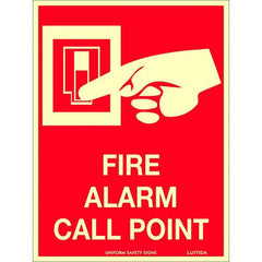 Uniform Safety Signs - 180x240mm - Self Adhesive - Luminous - Fire Alarm Call Point (With Picto) | LU711DA