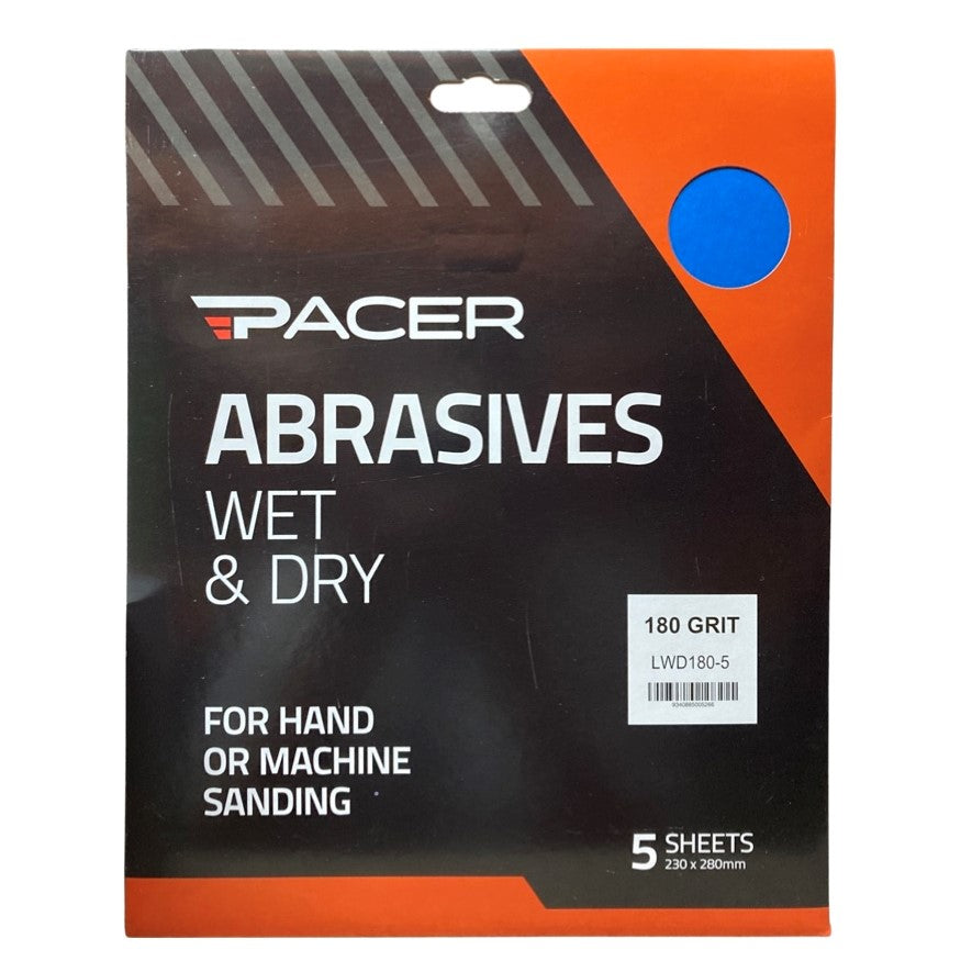 Pacer - Wet & Dry 180g - 5 Pack | LWD180-5