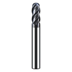 Sutton Tools - 3/16" E/Mill E319 Reg. Ball 4 Flute R30 VHM AlCrN | E3190476