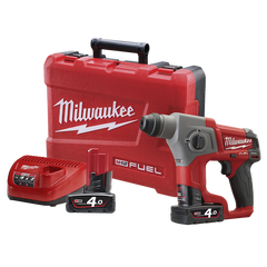 Milwaukee - M12 FUEL 16mm SDS Plus Rotary Hammer Kit (2 x 4.0Ah, Case) | M12CH-402C