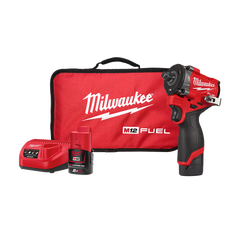 Milwaukee - M12 FUEL 3/8" Stubby Impact Wrench with Friction Ring Kit (2 x 2.0Ah, Bag) | M12FIW2F38202B