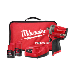 Milwaukee - M12 FUEL 1/2" Stubby Impact Wrench with Friction Ring Kit (2 x 2.0Ah) | M12FIWF12-202B