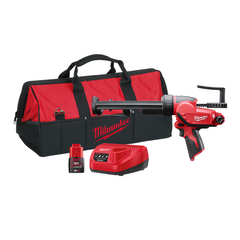 Milwaukee - M12™ 310ml Caulk and Adhesive Gun Kit (1 x 2.0Ah, Bag) | M12PCG310-201B