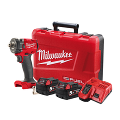 Milwaukee - M18 FUEL™ 1/2" Compact Impact Wrench with Friction Ring Kit (2 x 5.0Ah) | M18FIW2F12-502C