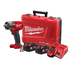 Milwaukee - M18 FUEL™ 1/2" Mid-Torque Impact Wrench with Friction Ring Kit (2 x 5.0Ah) | M18FMTIW2F12-502C