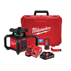 Milwaukee - M18™ Interior Single Slope Rotary Laser 305m (1000') Green Kit (1 x 3.0Ah, Case) | M18RL305-301C
