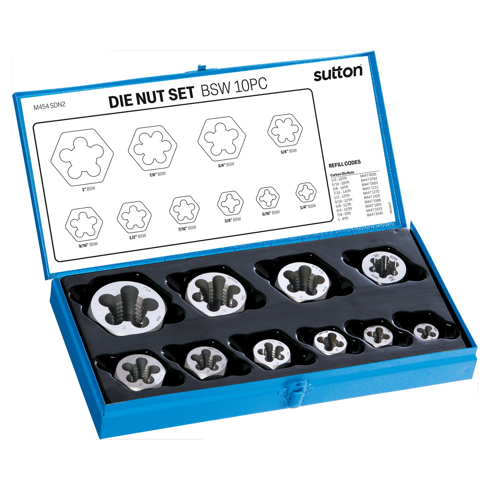 Sutton - Die Nut M454 Set 10Pce Bsw TCA | M454SDN2