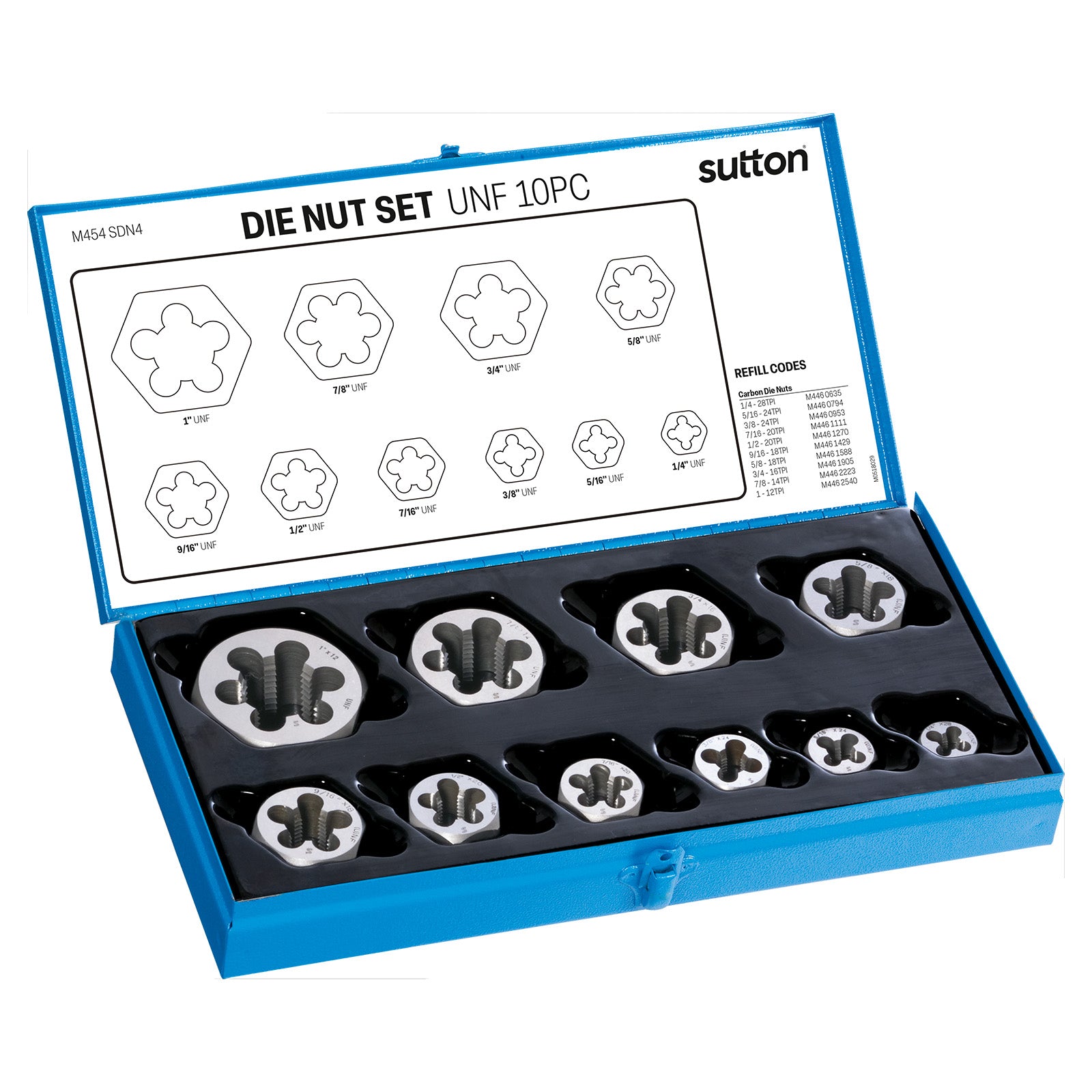 Sutton - Die Nut M454 Set 10Pce Unf TCA | M454SDN4