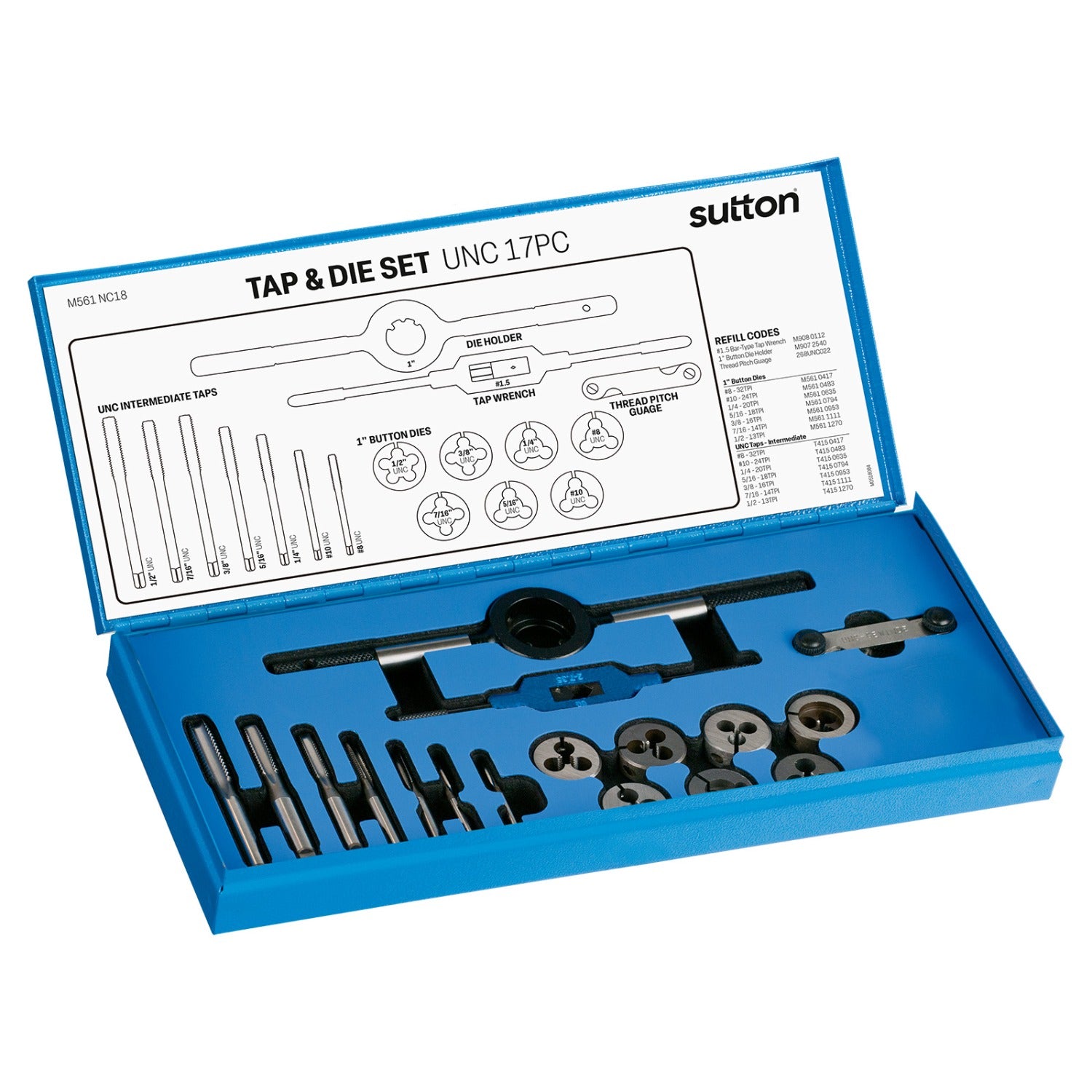 Sutton - Tap & Button Die M561 Set Unc High Speed Steel | M561NC18