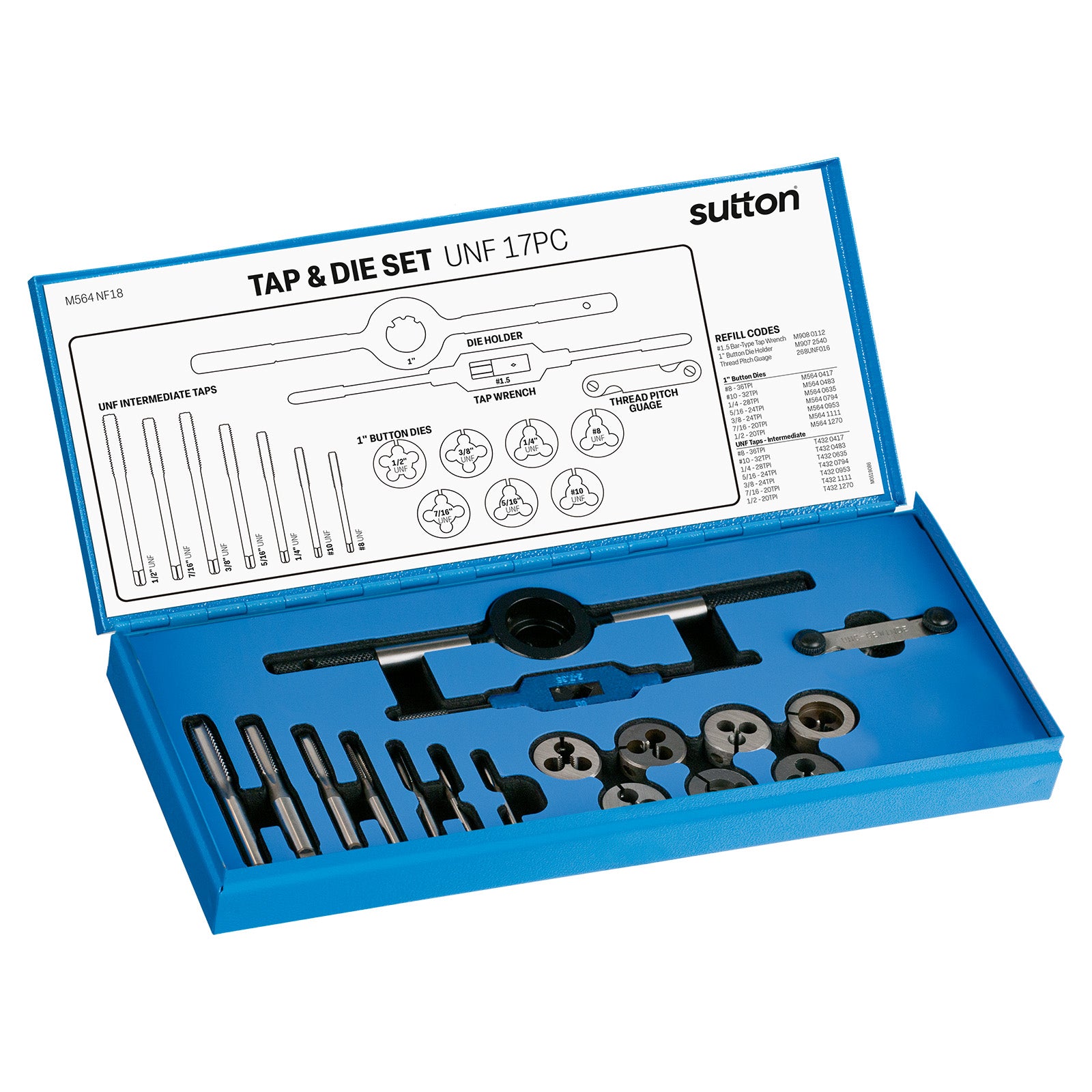 Sutton - Tap & Button Die M564 Set Unf High Speed Steel | M564NF18