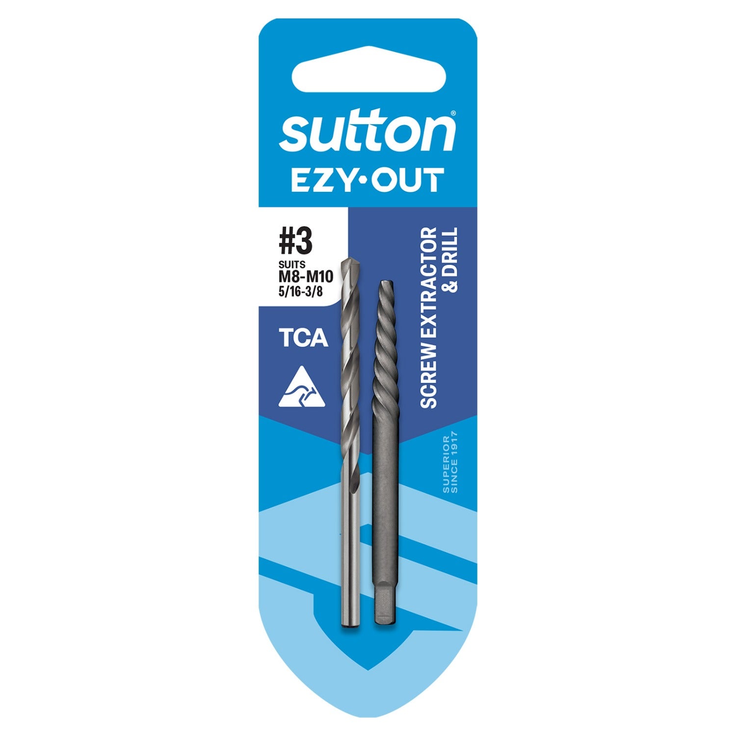 Sutton - Extractor M602 Screw Ezy-Out Carded No.3 M8-M10 & 4.0mm Drl | M6020003