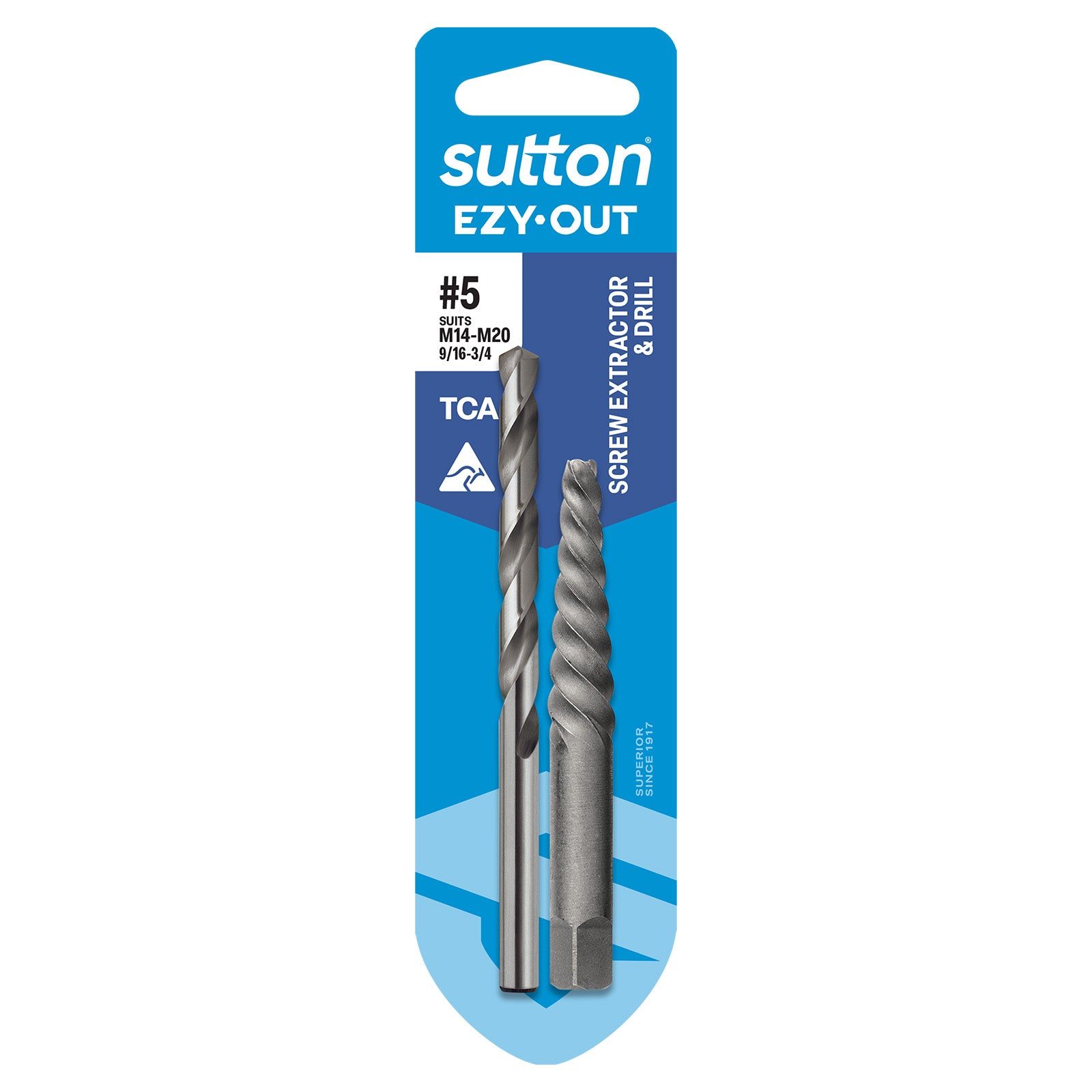 Sutton - Extractor M602 Screw Ezy-Out Carded No.5 M14-M20 & 7.5mm Drl | M6020005