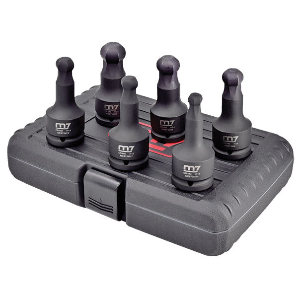 ITM - M7 3/4" IMPACT SOCKET SET BALL END IN HEX, 6 PCS, 14,17,19,21,24,27MM | M7-MB67006M