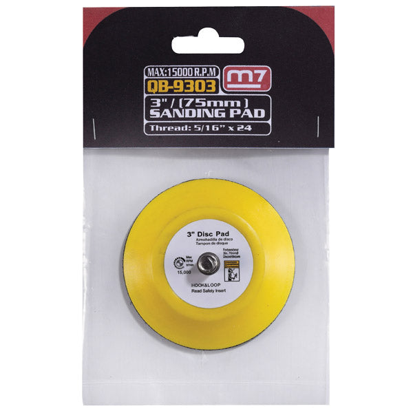 ITM - M7 BACKING PAD IN HANG PACK, 75MM DIAMETER WITH 5/16"-24 MALE THREAD TO SUIT QP-113 /QP-123 / QP-213 / QP-223 | M7A-QB9303