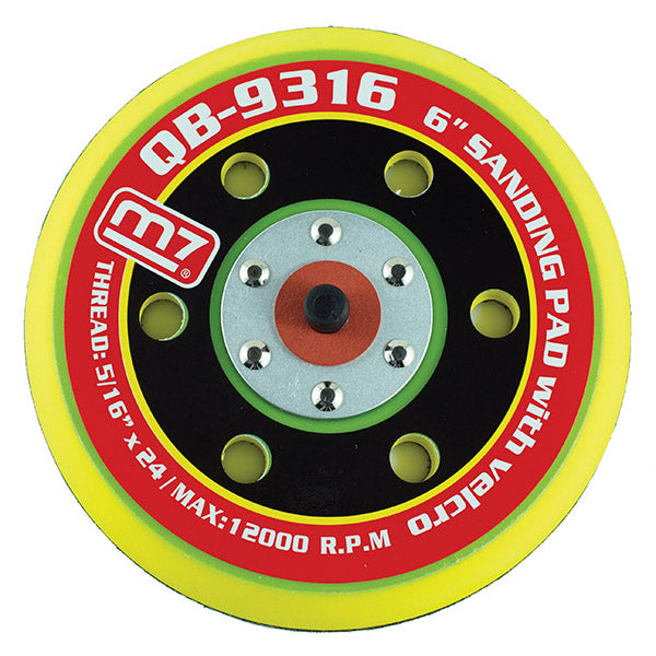 ITM - M7 VELCRO PAD FOR 6" RANDOM ORBITAL SANDERS, 5/16" MALE THREAD, 6 HOLE PATTERN | M7A-QB9316
