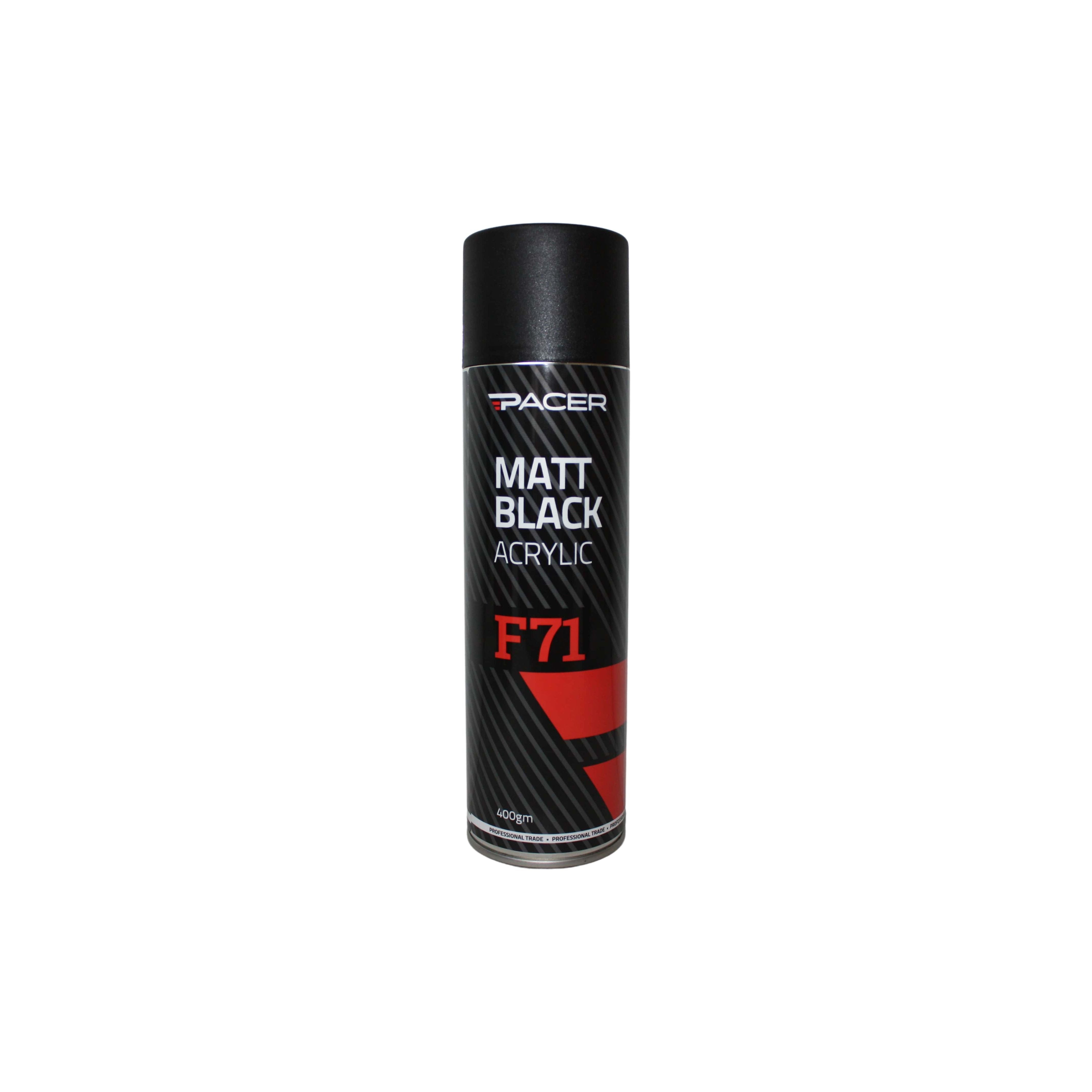 Pacer - F71 Matt Black Acrylic 400 gram Aerosol | MB400