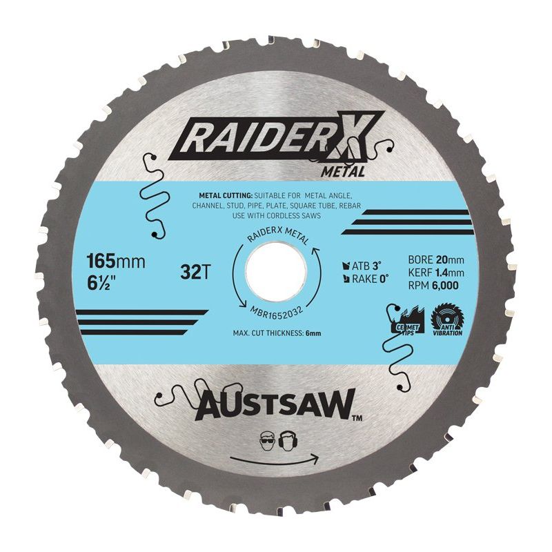 Austsaw RaiderX Metal Blade 165mm x 20 x 32T