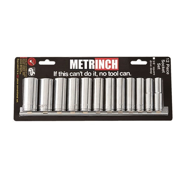 Metrinch - Deep Socket Set 3/8" Drive 12pc | MET-0330