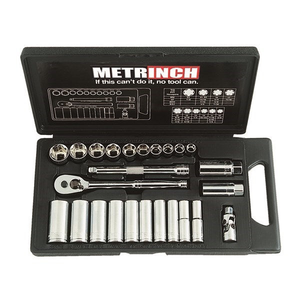Metrinch - 3/8" Drive 25pc Socket Set | MET-0500