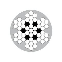 Beaver - Grd304 S/S W/Rope 3.2-5.6mm 7X7 3/16 White PVC Coating | 705050