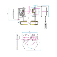 Beaver - 1000kg 415V Liftall Electric Girder Trolley-Beam 75-180mm | BET1000