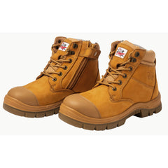 Maxisafe - Cougar MIAMI 6" Wheat Lace Up Side Zip Collar Boot With Scuff Cap - Size 13 | MIAMI-13