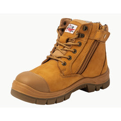 Maxisafe - Miami - Cougar 6 Wheat Lace Up Side Zip Collar Boot With Scuff Cap - Size 6 - 6 - Carton Of 10 | MIAMI-6-10