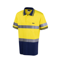 Mack - Polo Cotton SS Stretch Tape Yellow/Navy Size 4XL | MK9186486YNR4XL