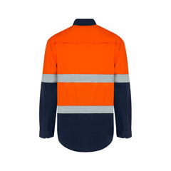 Mack - Mens LS Ripstop 2T Hoop Tape Vented Shirt Orange/Navy Size 4XL | MK9186497ONR4XL