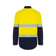 Mack - Mens LS Ripstop 2T Hoop Tape Vented Shirt Yellow/Navy Size Medium | MK9186497YND00M