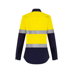 Worksense - Boomerang Womens LS Ripstop 2T Hoop Taped Vented Shirt Yellow/Navy Size 6 | CWL918697YNW006